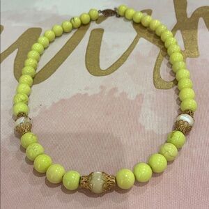 Necklace handmade cold touch stone beaded 16 inch to vintage clasp